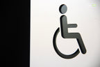 Premium Braille Accessible Restroom Sign – CNC-Milled Aluminum Composite with Tactile Disability Icon