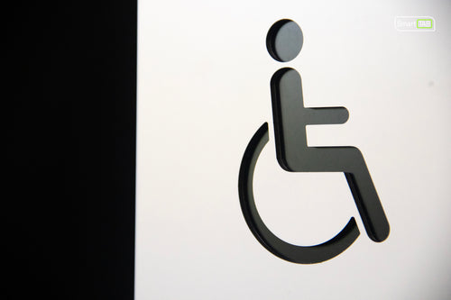 Premium Braille Accessible Restroom Sign – CNC-Milled Aluminum Composite with Tactile Disability Icon