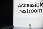 Premium Braille Accessible Restroom Sign – CNC-Milled Aluminum Composite with Tactile Disability Icon
