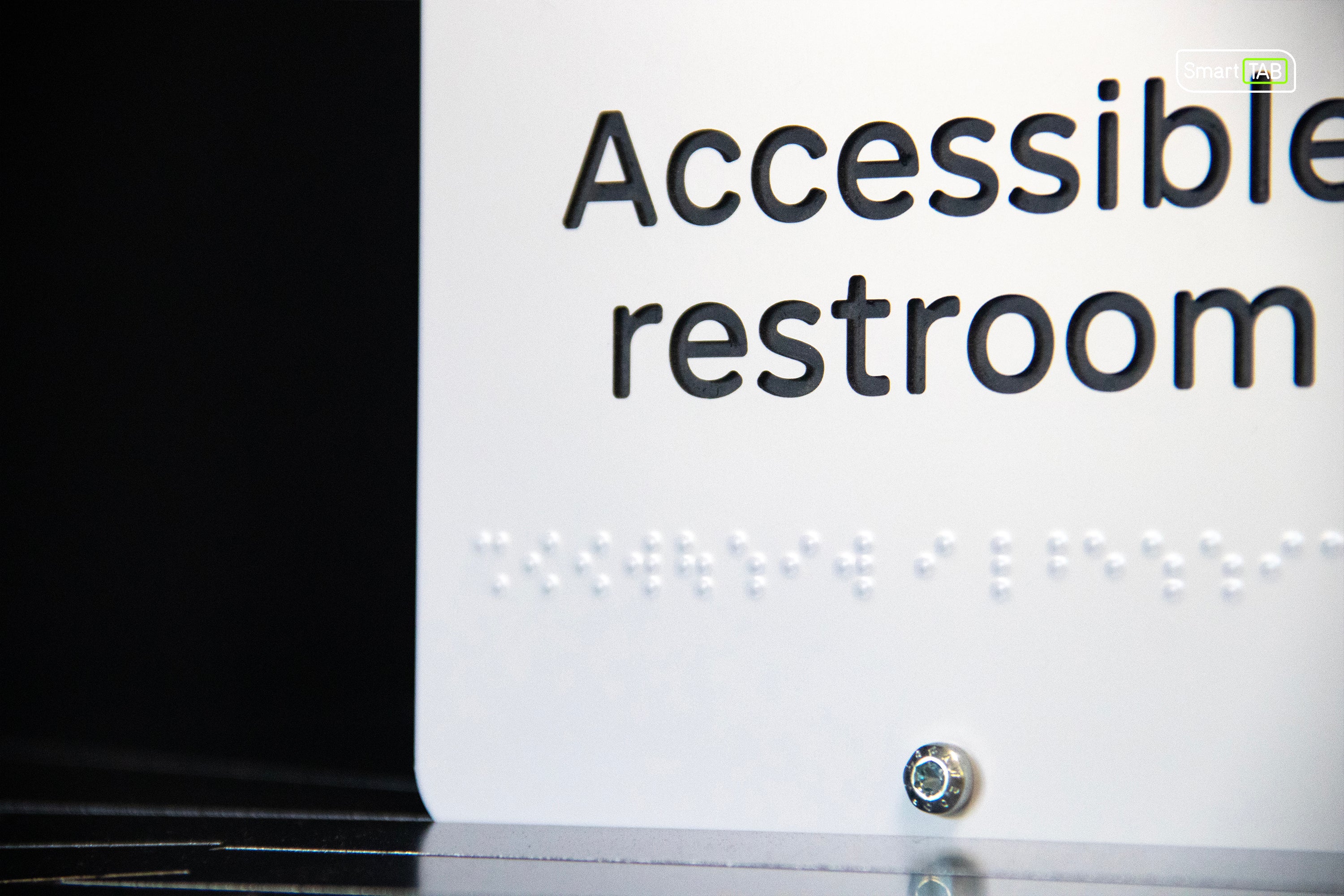 Premium Braille Accessible Restroom Sign – CNC-Milled Aluminum Composite with Tactile Disability Icon