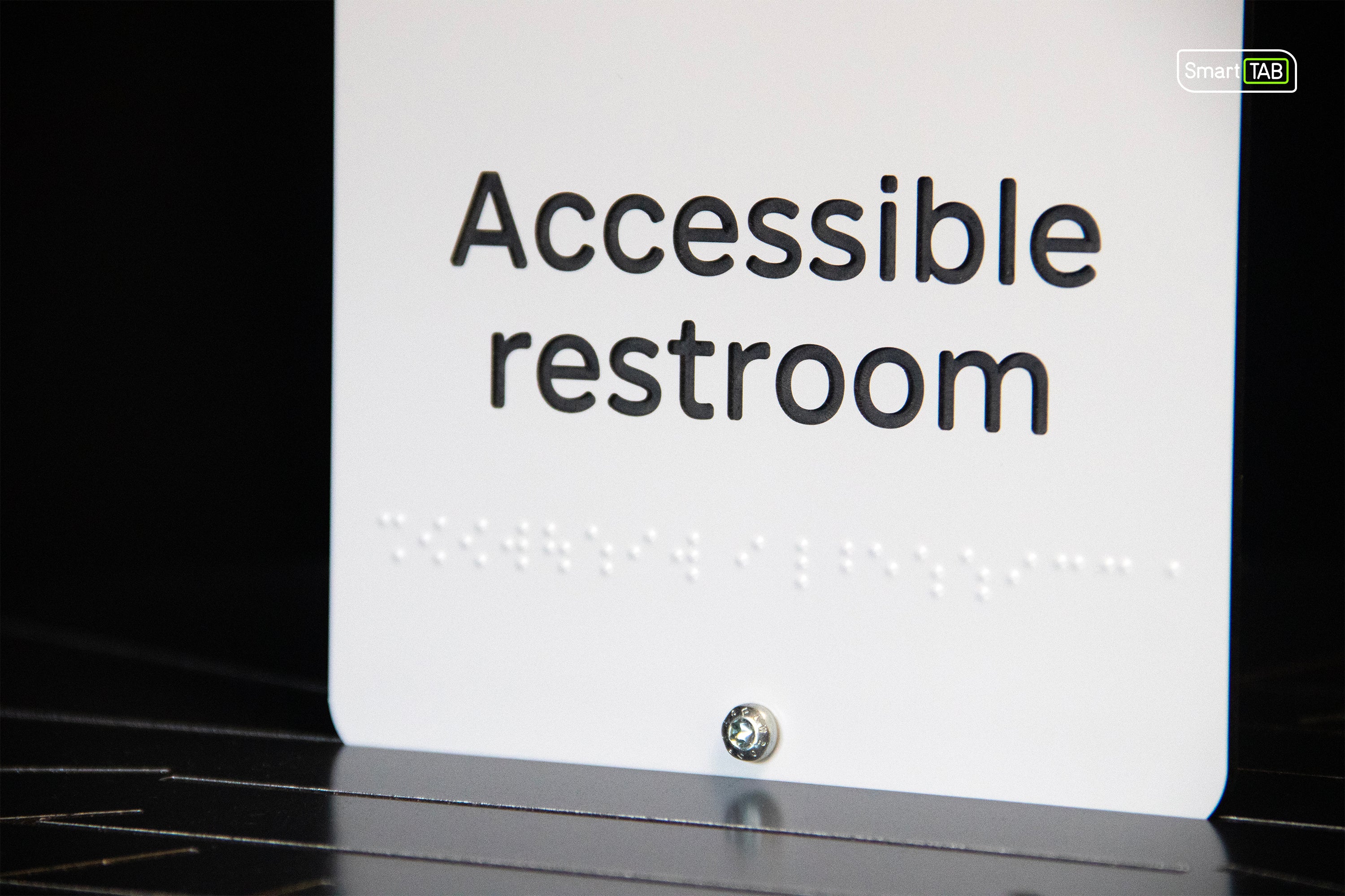 Premium Braille Accessible Restroom Sign – CNC-Milled Aluminum Composite with Tactile Disability Icon