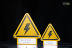 Premium safety sign “Warning: Electricity” W012 – Exclusive SmartTAB Design – CNC-Milled Aluminum Composite