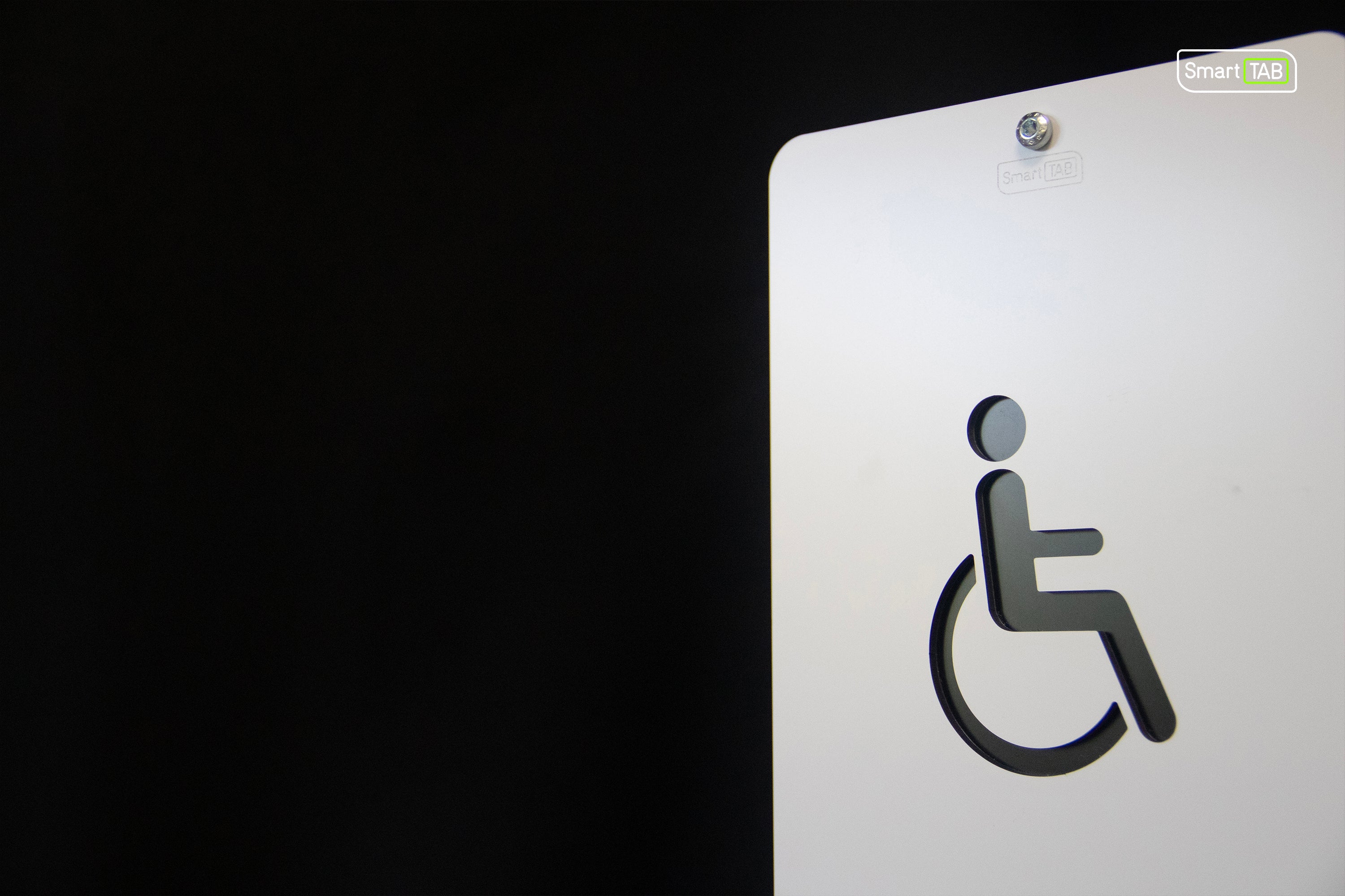 Premium Braille Accessible Restroom Sign – CNC-Milled Aluminum Composite with Tactile Disability Icon
