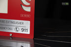 Premium safety sign “Fire Extinguisher” ISO 7010 F001 – CNC-Milled Aluminum Composite with Photoluminescent Effect