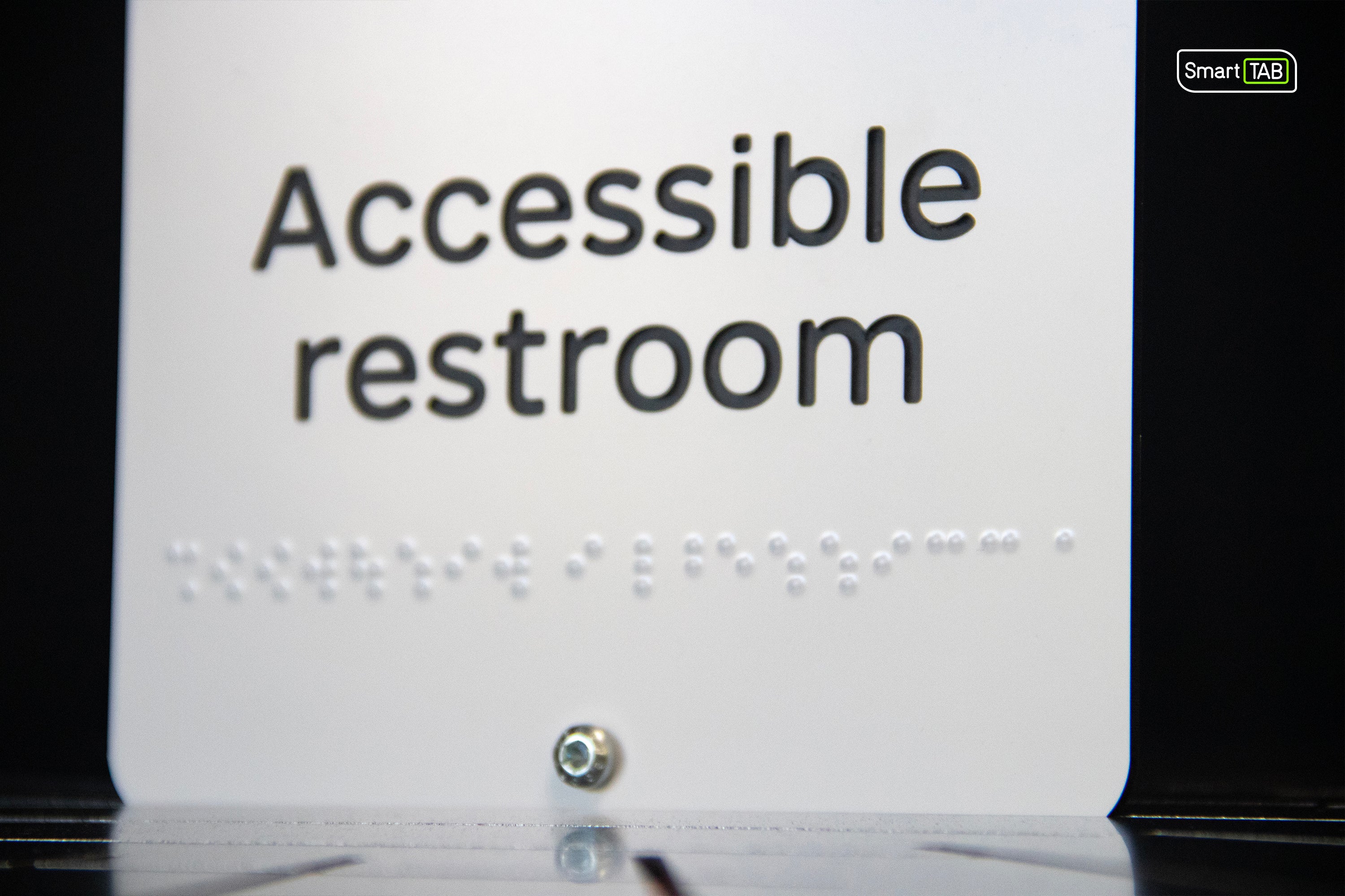 Premium Braille Accessible Restroom Sign – CNC-Milled Aluminum Composite with Tactile Disability Icon