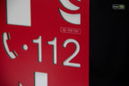 Premium safety sign “Fire Extinguisher” ISO 7010 F001 – CNC-Milled Aluminum Composite with Photoluminescent Effect