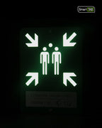 Premium safety sign “Evacuation Assembly Point” ISO 7010 E007 – CNC-Milled Aluminum Composite with Photoluminescent Effect