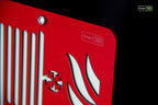 Premium safety sign “Fire Hose Reel” ISO 7010 F002 – CNC-Milled Aluminum Composite with Photoluminescent Effect
