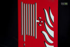 Premium safety sign “Fire Hose Reel” ISO 7010 F002 – CNC-Milled Aluminum Composite with Photoluminescent Effect