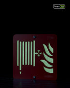 Premium safety sign “Fire Hose Reel” ISO 7010 F002 – CNC-Milled Aluminum Composite with Photoluminescent Effect