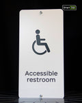 Premium Braille Accessible Restroom Sign – CNC-Milled Aluminum Composite with Tactile Disability Icon