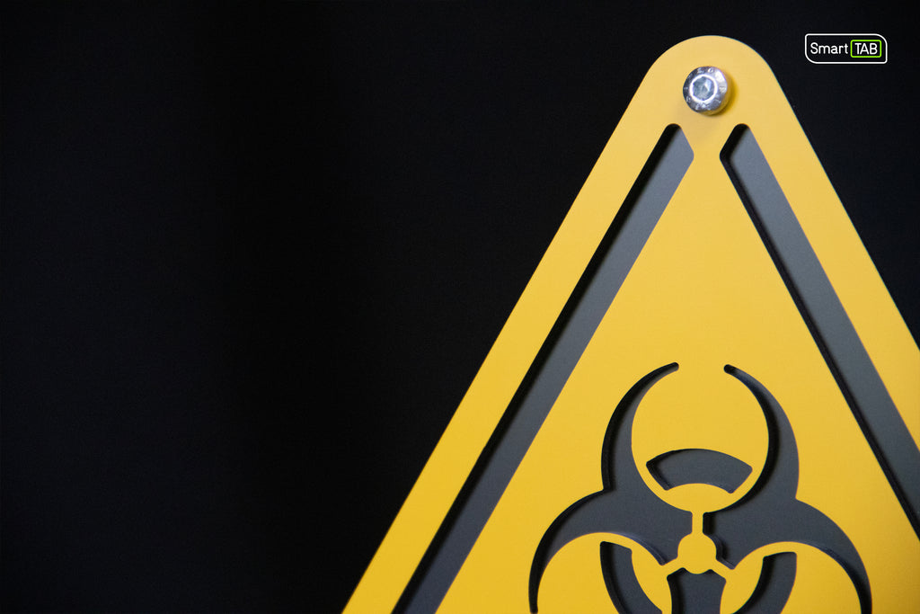 Premium safety sign “Biological Hazard” ISO 7010 W009 – CNC-Milled Aluminum Composite