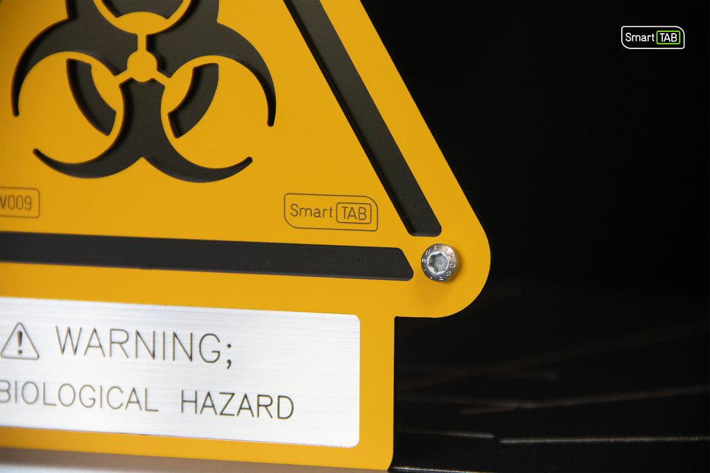 Premium safety sign “Biological Hazard” ISO 7010 W009 – CNC-Milled Aluminum Composite