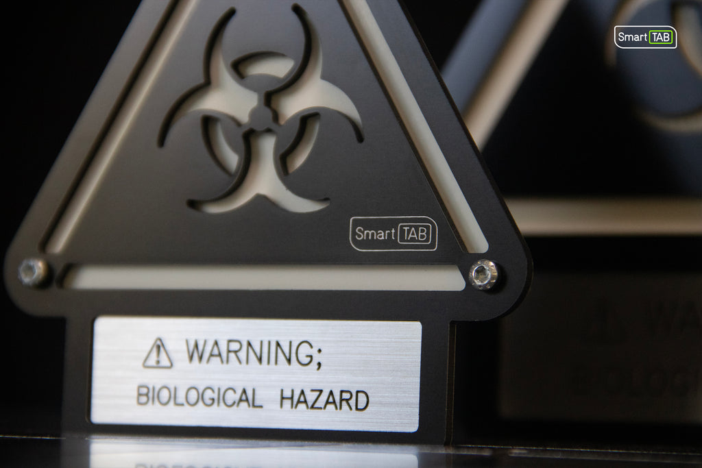 Custom Biohazard Sign – Stylish Phosphorescent Wall Art | CNC-Milled Aluminum Composite