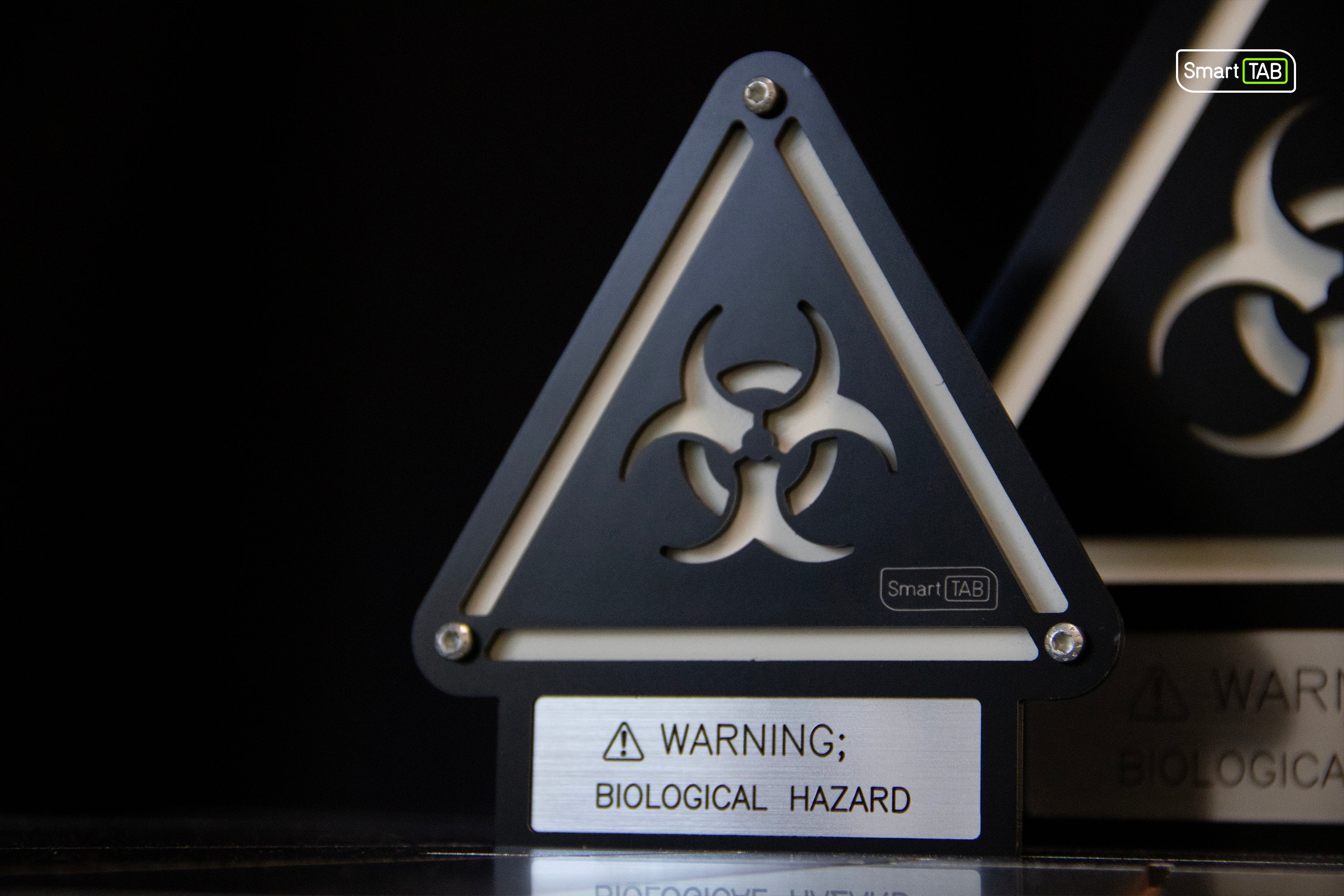 Custom Biohazard Sign – Stylish Phosphorescent Wall Art | CNC-Milled Aluminum Composite