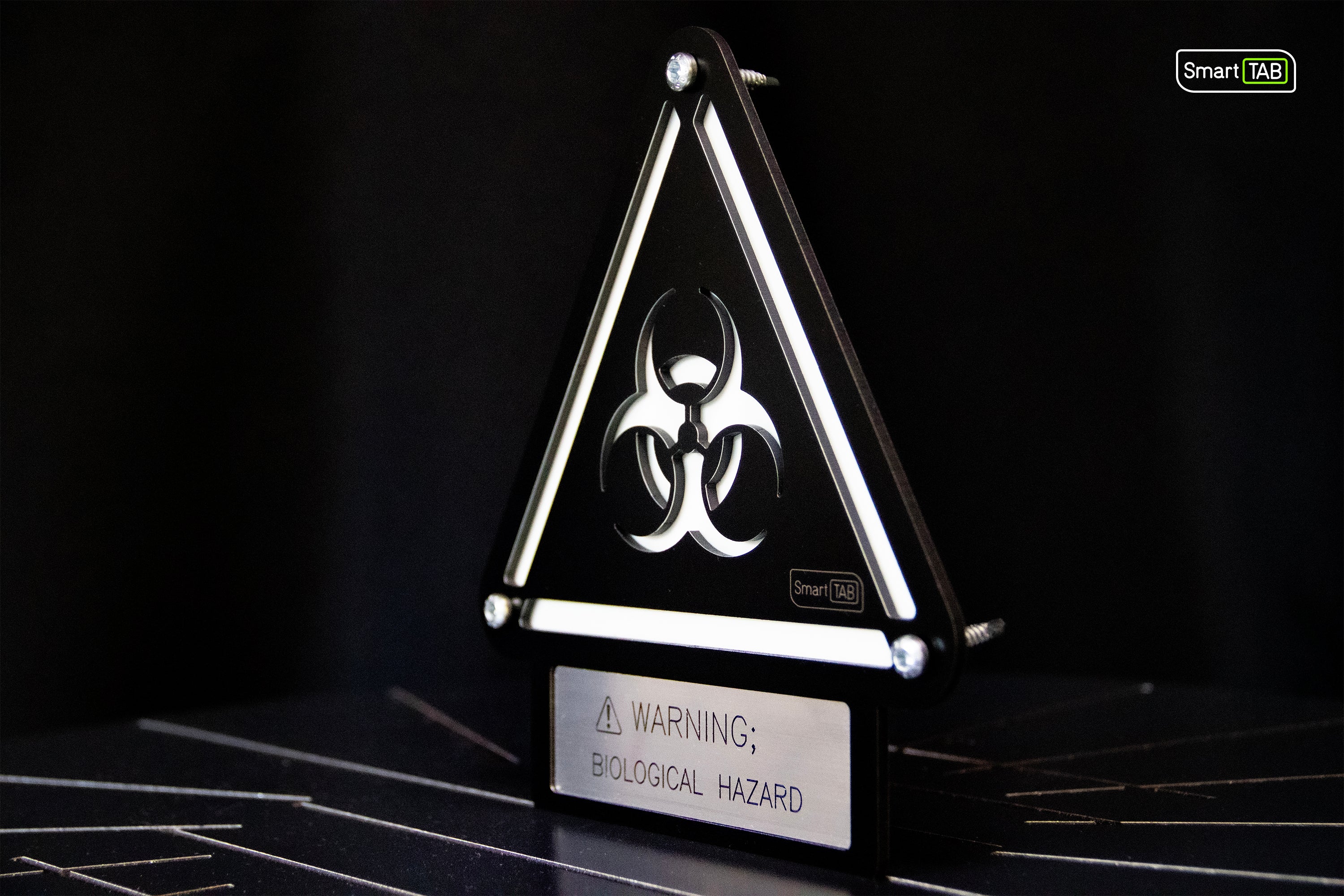 Custom Biohazard Sign – Stylish Phosphorescent Wall Art | CNC-Milled Aluminum Composite