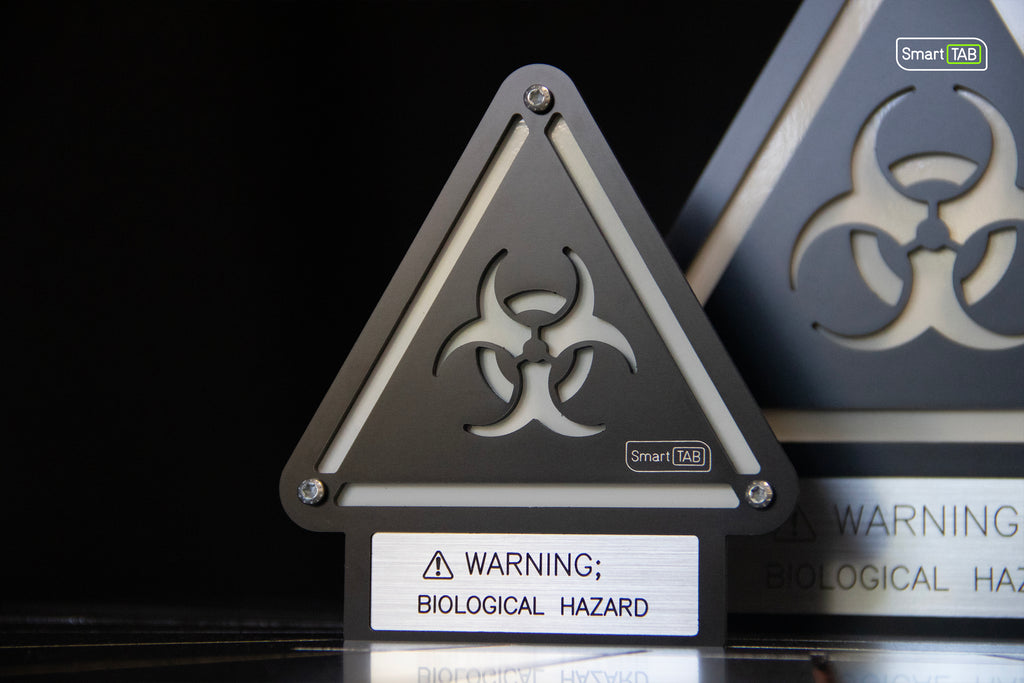 Custom Biohazard Sign – Stylish Phosphorescent Wall Art | CNC-Milled Aluminum Composite