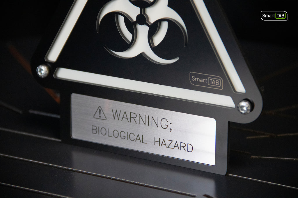 Custom Biohazard Sign – Stylish Phosphorescent Wall Art | CNC-Milled Aluminum Composite
