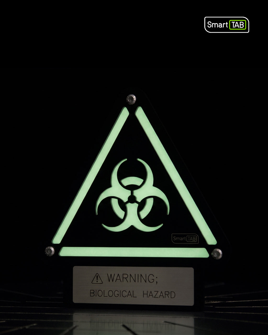 Custom Biohazard Sign – Stylish Phosphorescent Wall Art | CNC-Milled Aluminum Composite