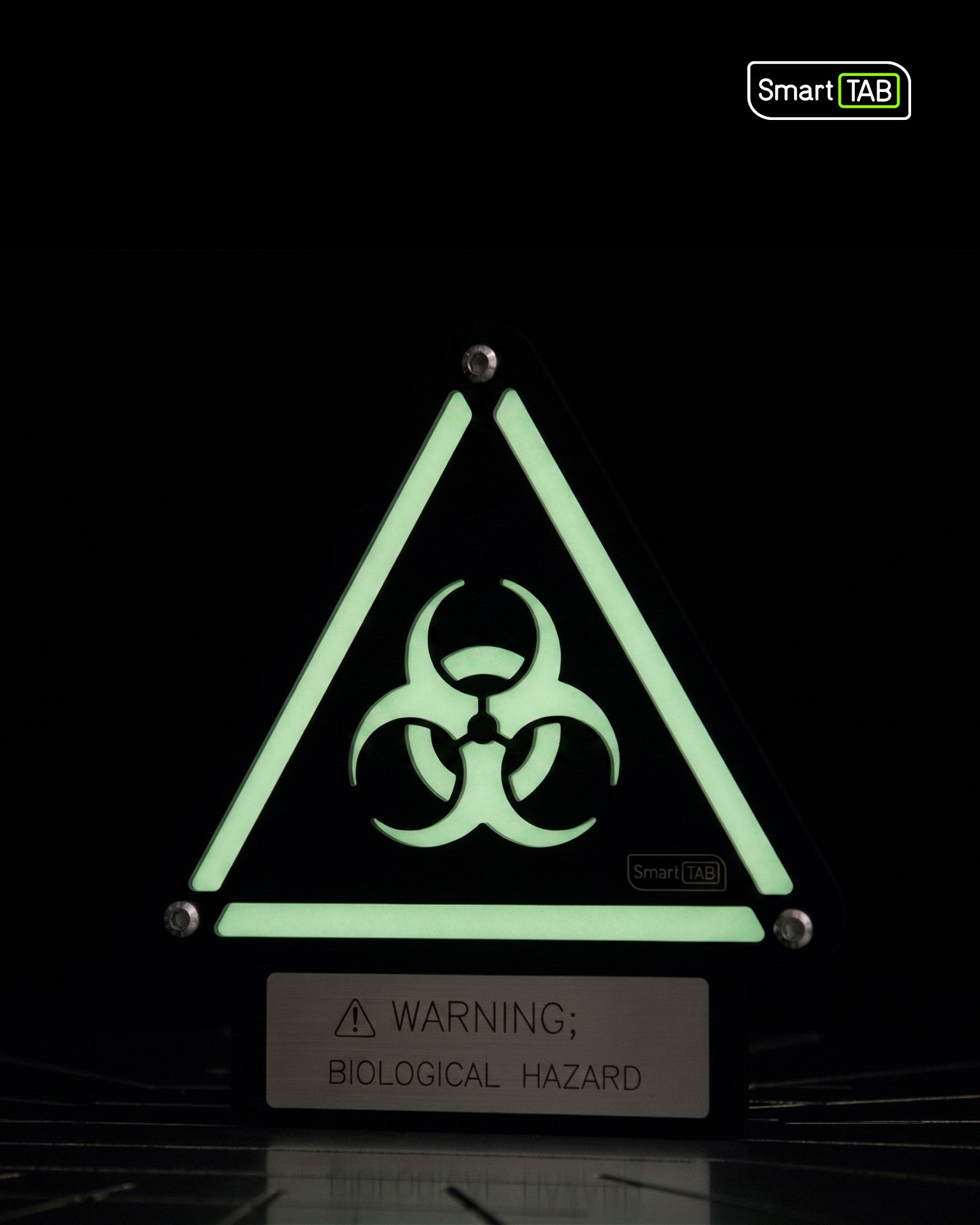 Custom Biohazard Sign – Stylish Phosphorescent Wall Art | CNC-Milled Aluminum Composite