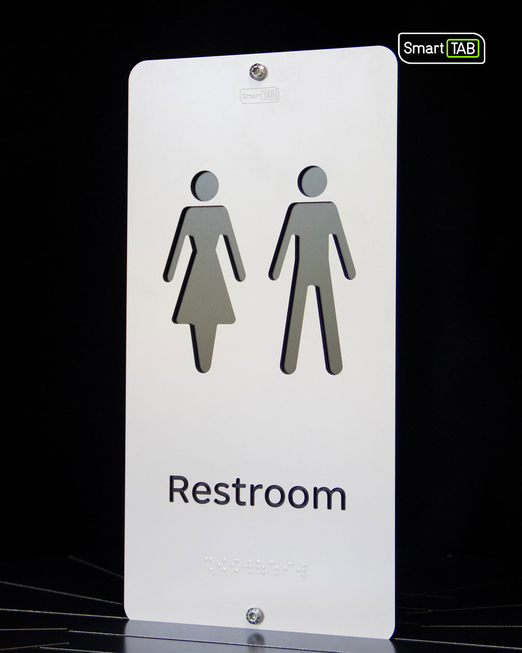 Premium Braille Restroom Sign: Men & Women (Combined) – CNC-Milled Aluminum Composite