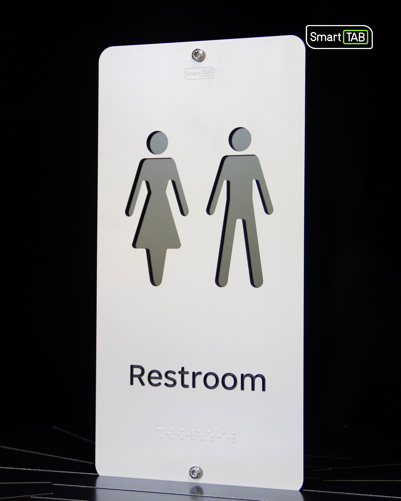 Premium Braille Restroom Sign: Men & Women (Combined) – CNC-Milled Aluminum Composite
