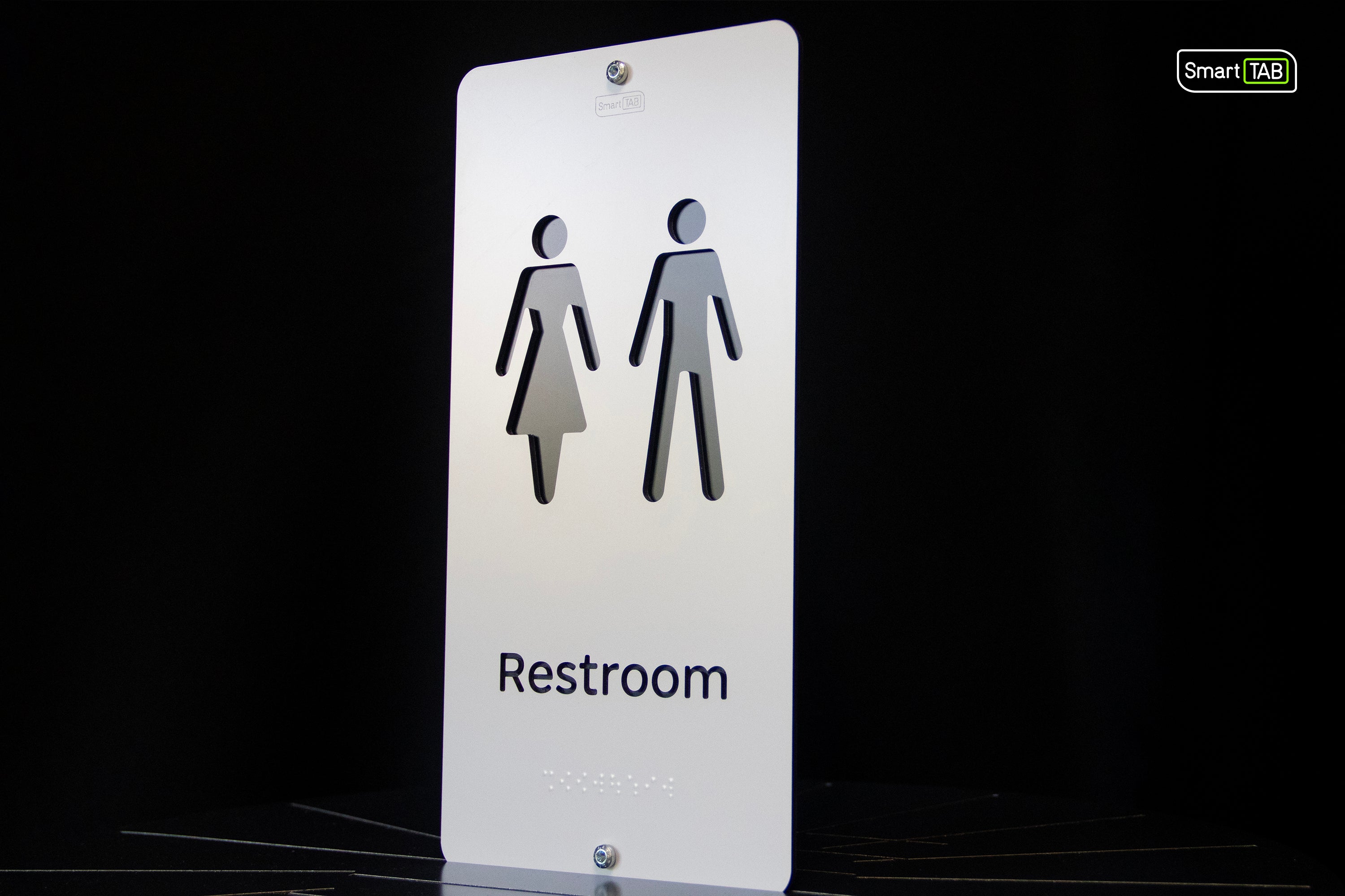 Premium Braille Restroom Sign: Men & Women (Combined) – CNC-Milled Aluminum Composite