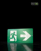 Premium safety sign “Emergency Exit” ISO 7010 E001/E002 – CNC-Milled Aluminum Composite with Photoluminescent Effect