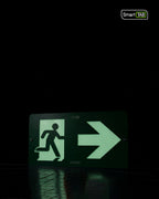 Premium safety sign “Emergency Exit” ISO 7010 E001/E002 – CNC-Milled Aluminum Composite with Photoluminescent Effect