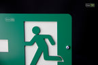Premium safety sign “Emergency Exit” ISO 7010 E001/E002 – CNC-Milled Aluminum Composite with Photoluminescent Effect